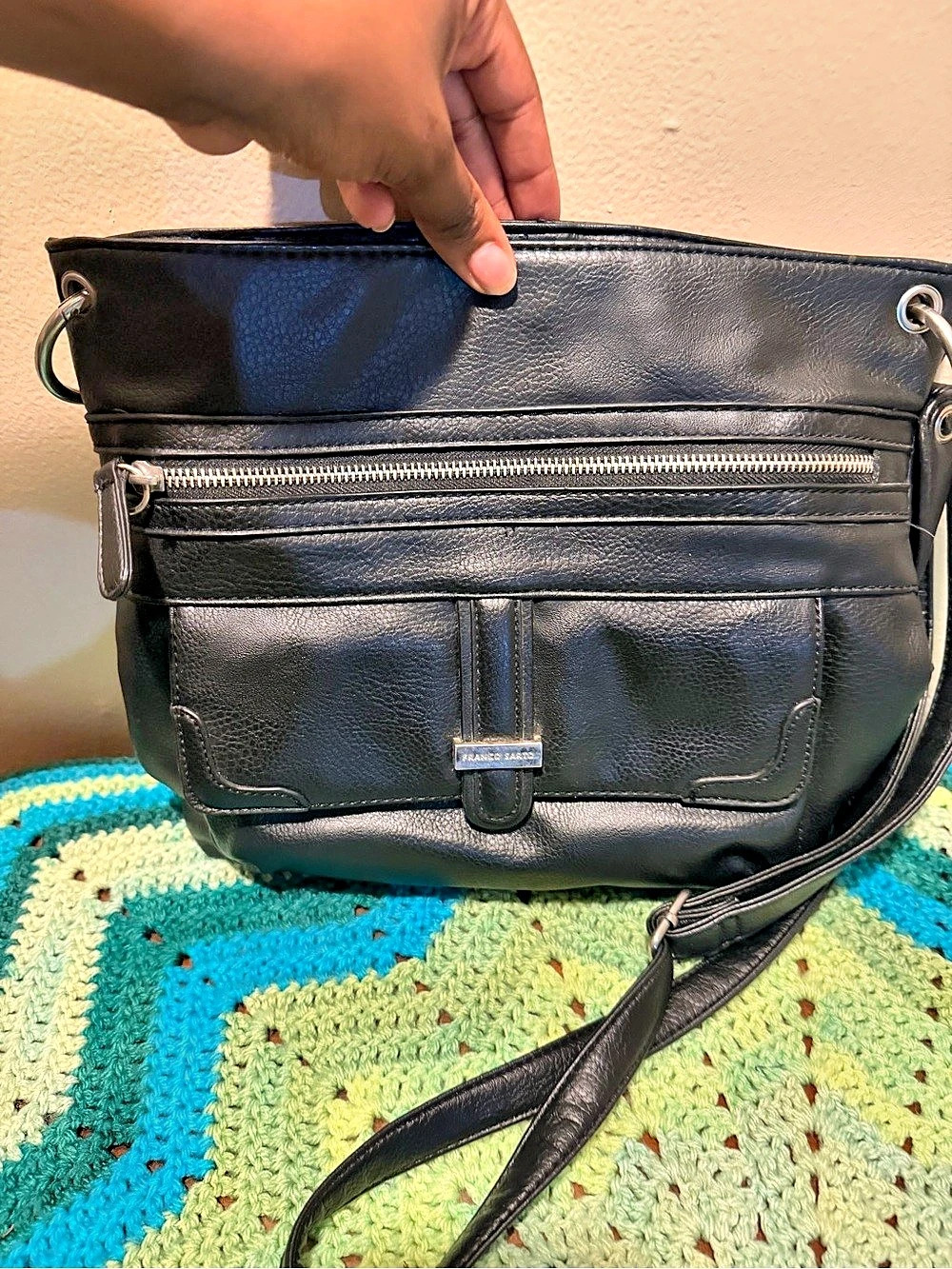 Franco Sarto Black Crossbody Bag